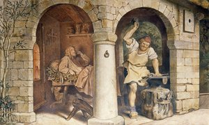 De smid van Ruhla, c.1854 (detail) door Moritz Ludwig von Schwind